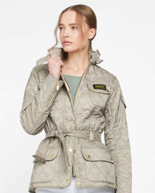 Barbour International Regular Lightweight Womens Quilted Jacket - Taupe/Pearl