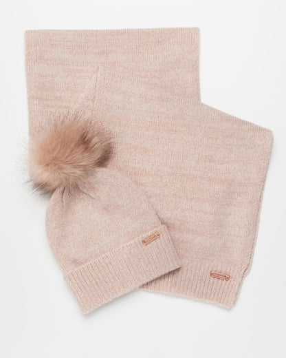 Barbour International Sparkle Womens Beanie/Scarf - Pink