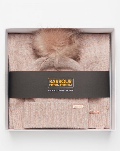 Barbour International Sparkle Womens Beanie/Scarf - Pink