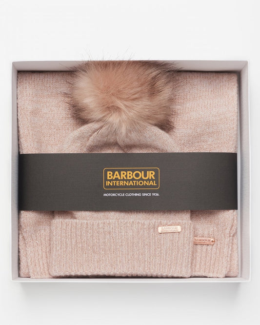 Barbour International Sparkle Womens Beanie/Scarf - Pink