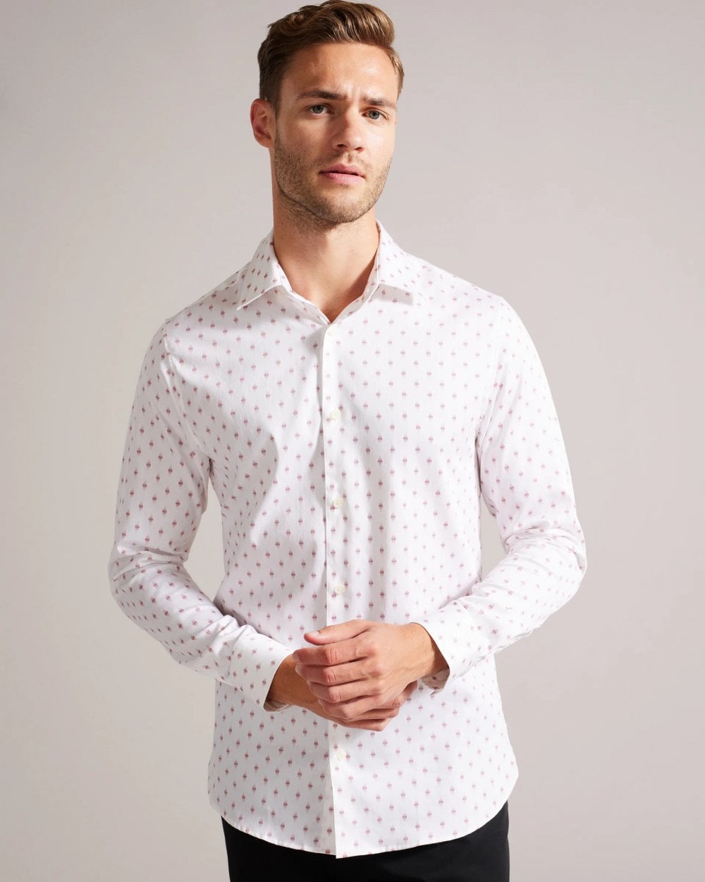 Ted Baker Ardea Mens Long Sleeve Geometric Print Shirt