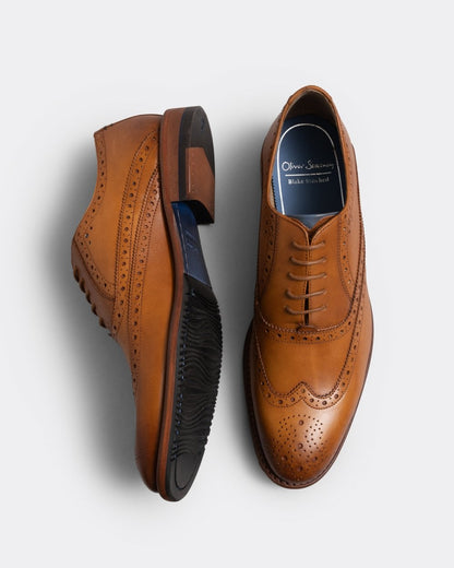 Oliver Sweeney Ledwell Mens Wing Tip Oxford Brogues - Light Tan
