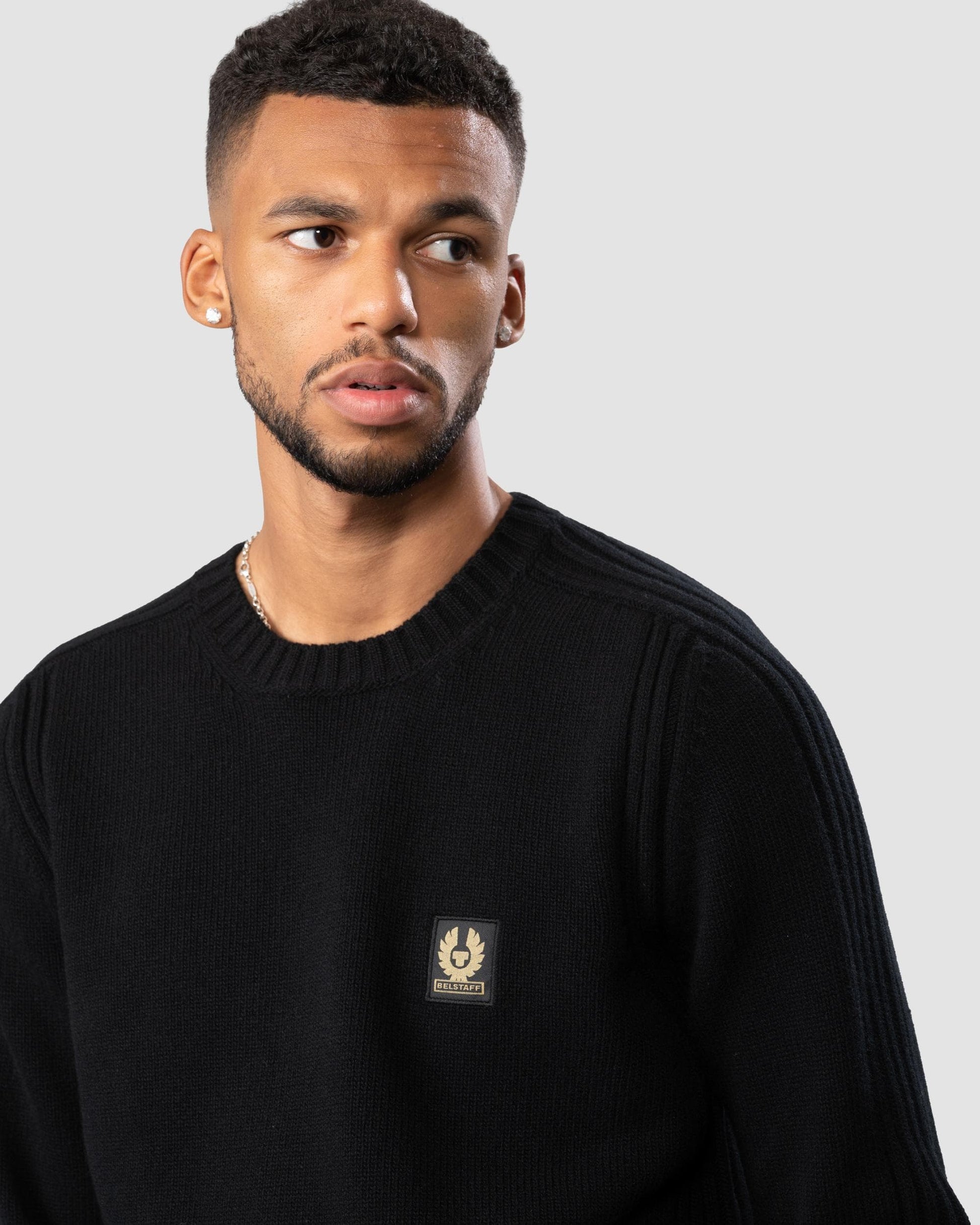 Belstaff Belstaff Watch Mens Crew Neck Jumper With Logo Patch