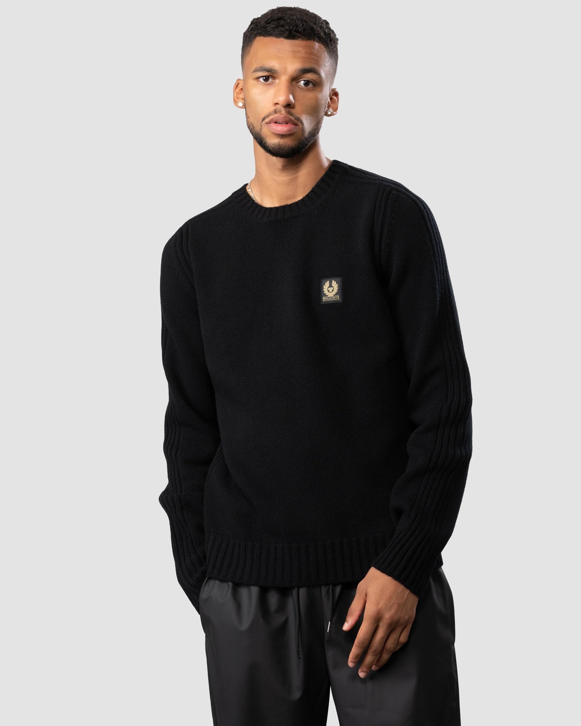 Belstaff Belstaff Watch Mens Crew Neck Jumper With Logo Patch