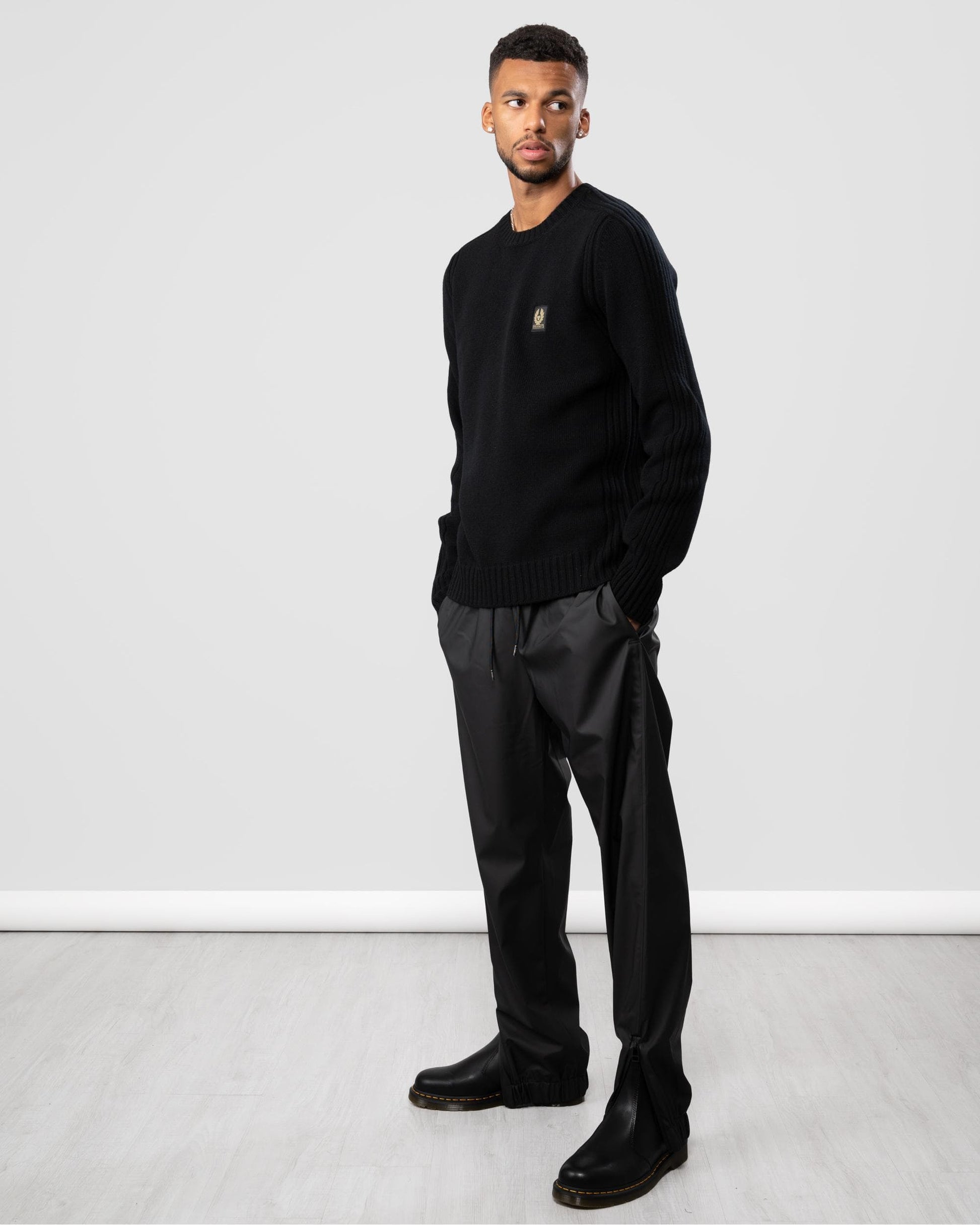 Belstaff Belstaff Watch Mens Crew Neck Jumper With Logo Patch