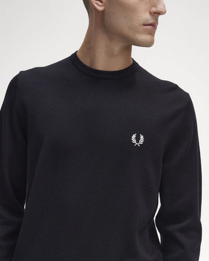 Fred Perry Mens Classic Crewneck Jumper - Black 102