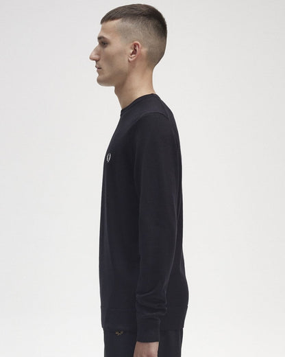 Fred Perry Mens Classic Crewneck Jumper - Black 102