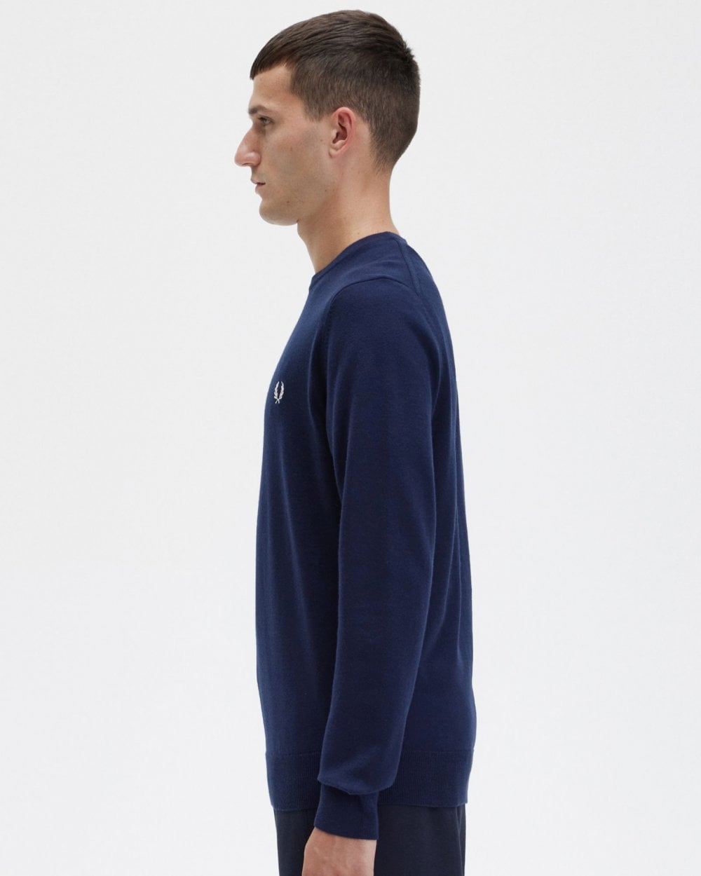 Fred Perry Mens Classic Crewneck Jumper - Navy 608