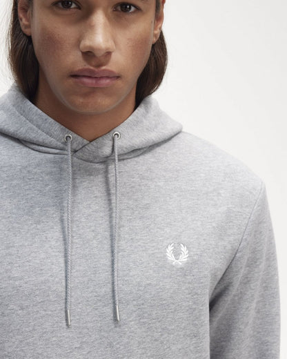 Fred Perry Mens Tipped Hooded Sweatshirt - Steel Marl R49