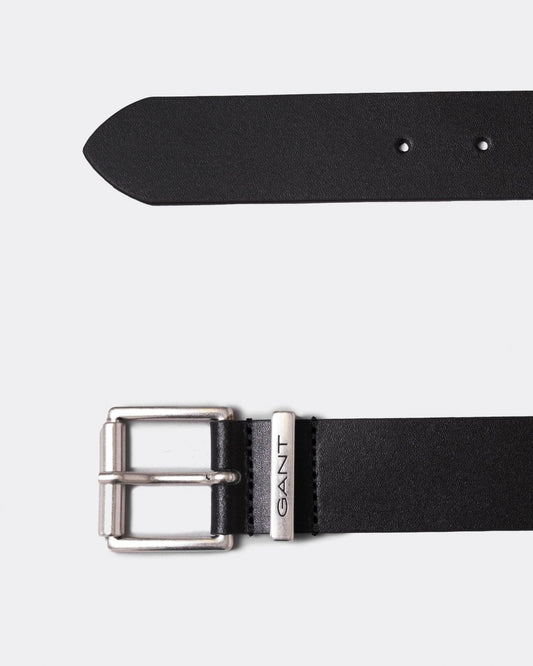 GANT Mens Logo Leather Belt - 5 Black