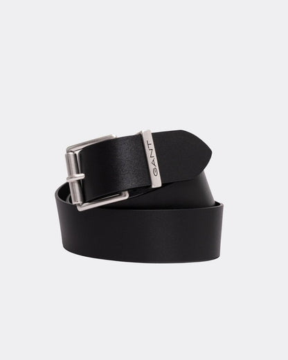 GANT Mens Logo Leather Belt - 5 Black