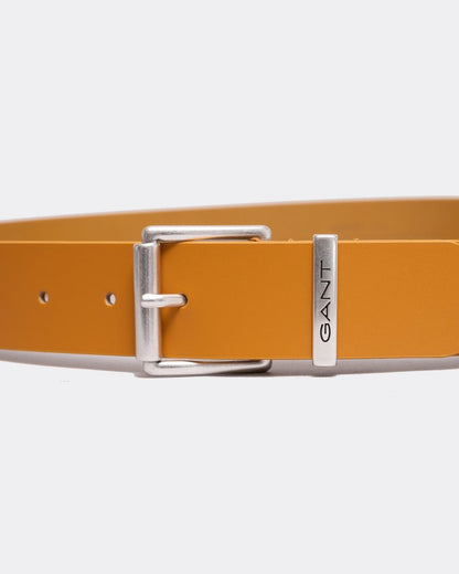 GANT Mens Logo Leather Belt - 216 Cinnamon Brown