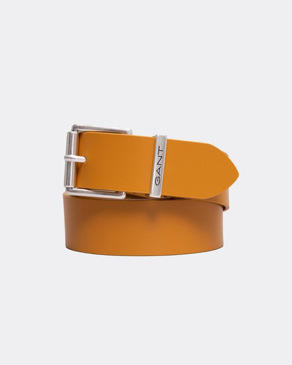GANT Mens Logo Leather Belt - 216 Cinnamon Brown