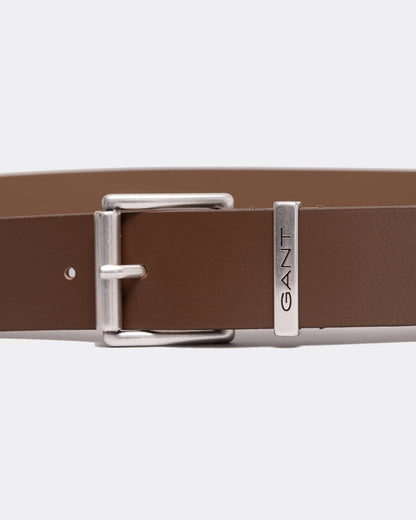 GANT Mens Logo Leather Belt - 268 Weathered Brown