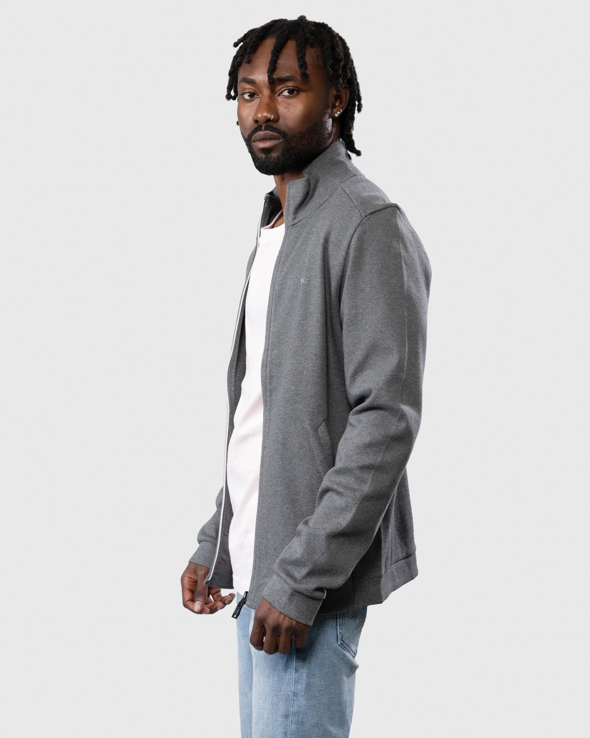 BOSS Green BOSS Green Skaz Curved Mens Full Zip Funnel Neck Sweatshirt