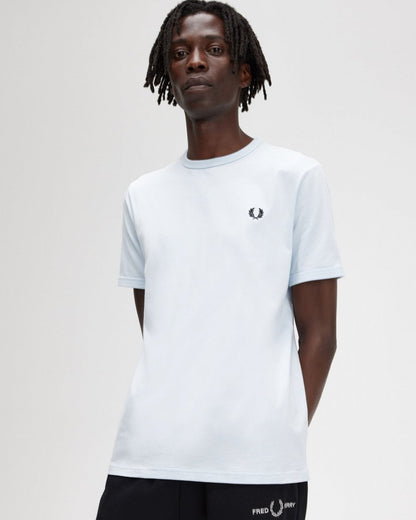 Fred Perry Mens Ringer T-Shirt - Light Ice R30