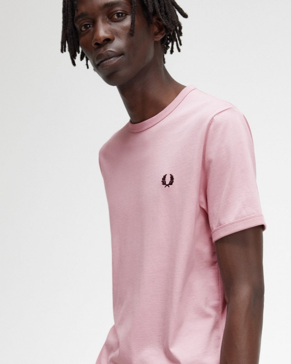 Fred Perry Mens Ringer T-Shirt - Chalky Pink R51