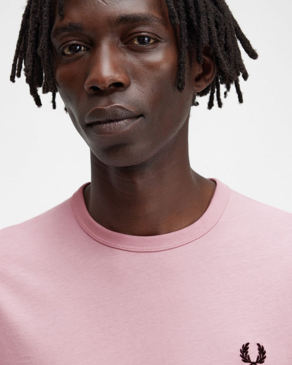 Fred Perry Mens Ringer T-Shirt - Chalky Pink R51