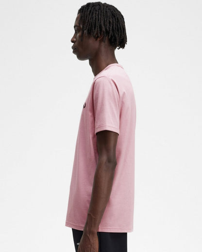 Fred Perry Mens Ringer T-Shirt - Chalky Pink R51