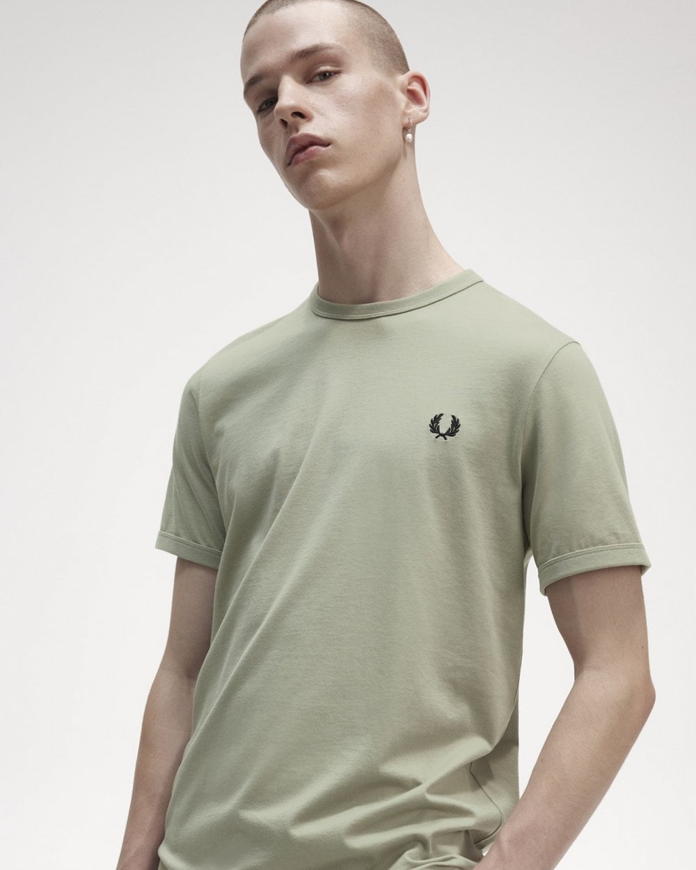 Fred Perry Mens Ringer T-Shirt - Seagrass M37