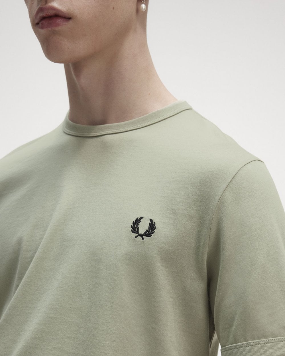 Fred Perry Mens Ringer T-Shirt - Seagrass M37