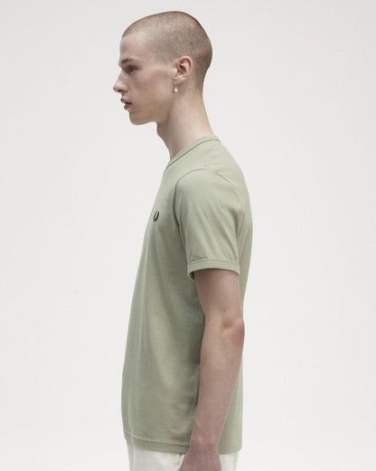Fred Perry Mens Ringer T-Shirt - Seagrass M37