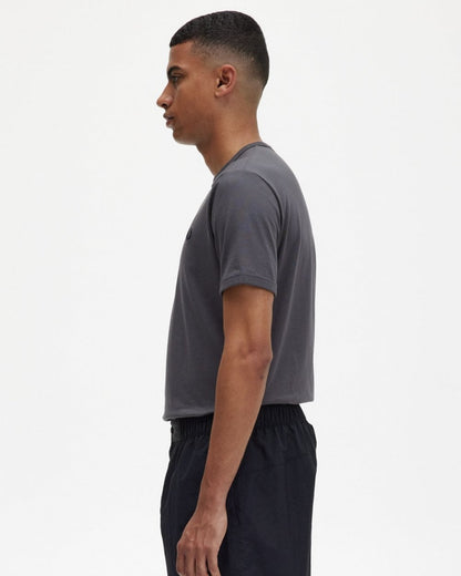 Fred Perry Mens Ringer T-Shirt - Gunmetal R50