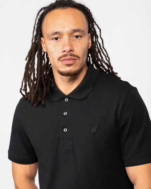 Lyle & Scott Tonal Eagle Mens Polo Shirt - Z865 Jet Black