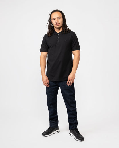 Lyle & Scott Tonal Eagle Mens Polo Shirt - Z865 Jet Black