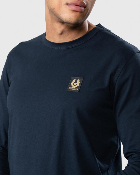 Belstaff Long Sleeved Logo Patch T-Shirt - Dark Ink