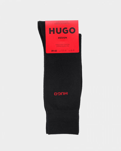 HUGO 2 Pack RS Uni Colour Mens Socks NOS - Black 001