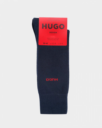 HUGO 2 Pack RS Uni Colour Mens Socks NOS - Dark Blue 401