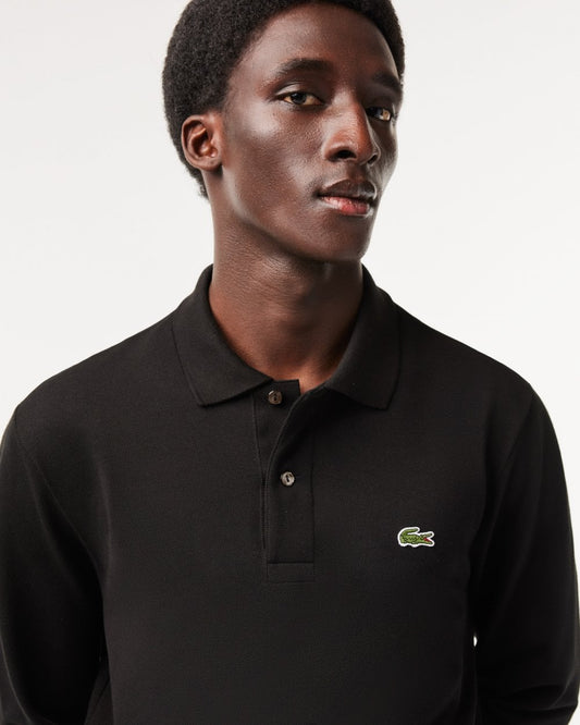 Lacoste Original L.12.12 Mens Long Sleeve Cotton Polo Shirt - Black 031