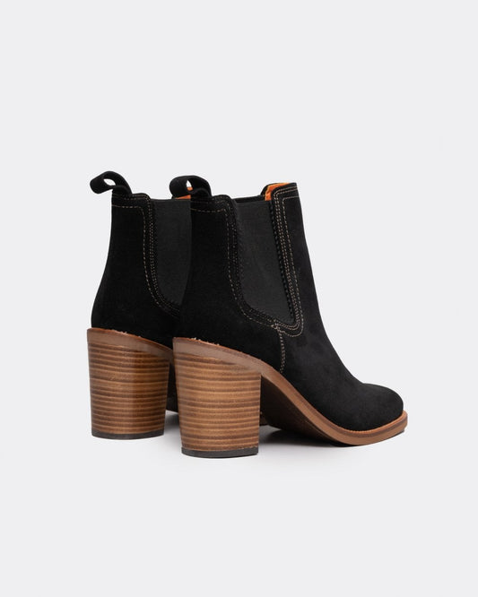Penelope Chilvers Paloma Suede Womens Heeled Chelsea Boots - 101 Black