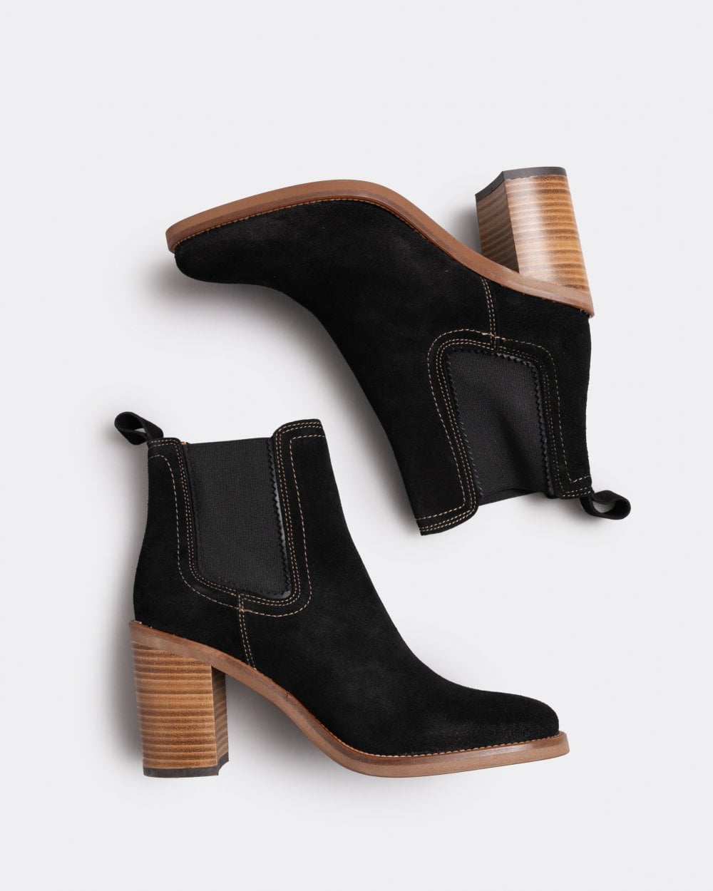 Penelope Chilvers Paloma Suede Womens Heeled Chelsea Boots - 101 Black