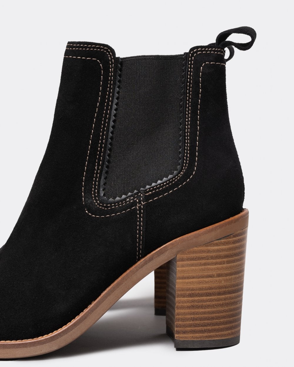 Penelope Chilvers Paloma Suede Womens Heeled Chelsea Boots - 101 Black
