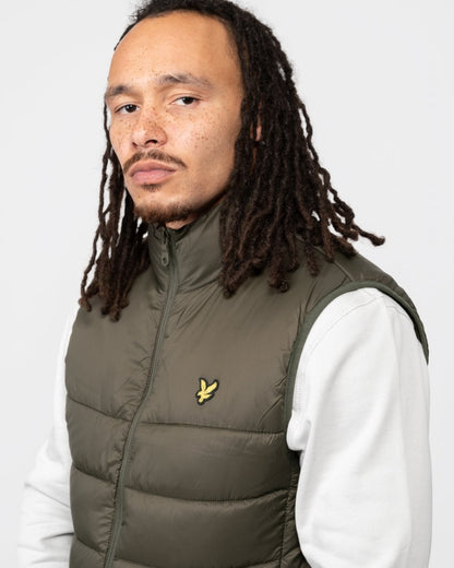Lyle & Scott Mens Wadded Gilet - W485 Olive