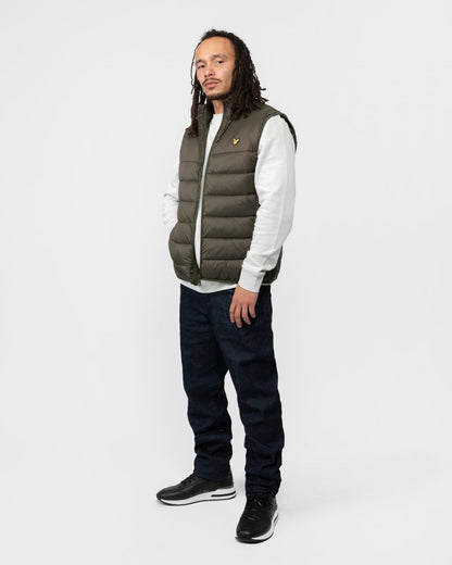 Lyle & Scott Mens Wadded Gilet - W485 Olive
