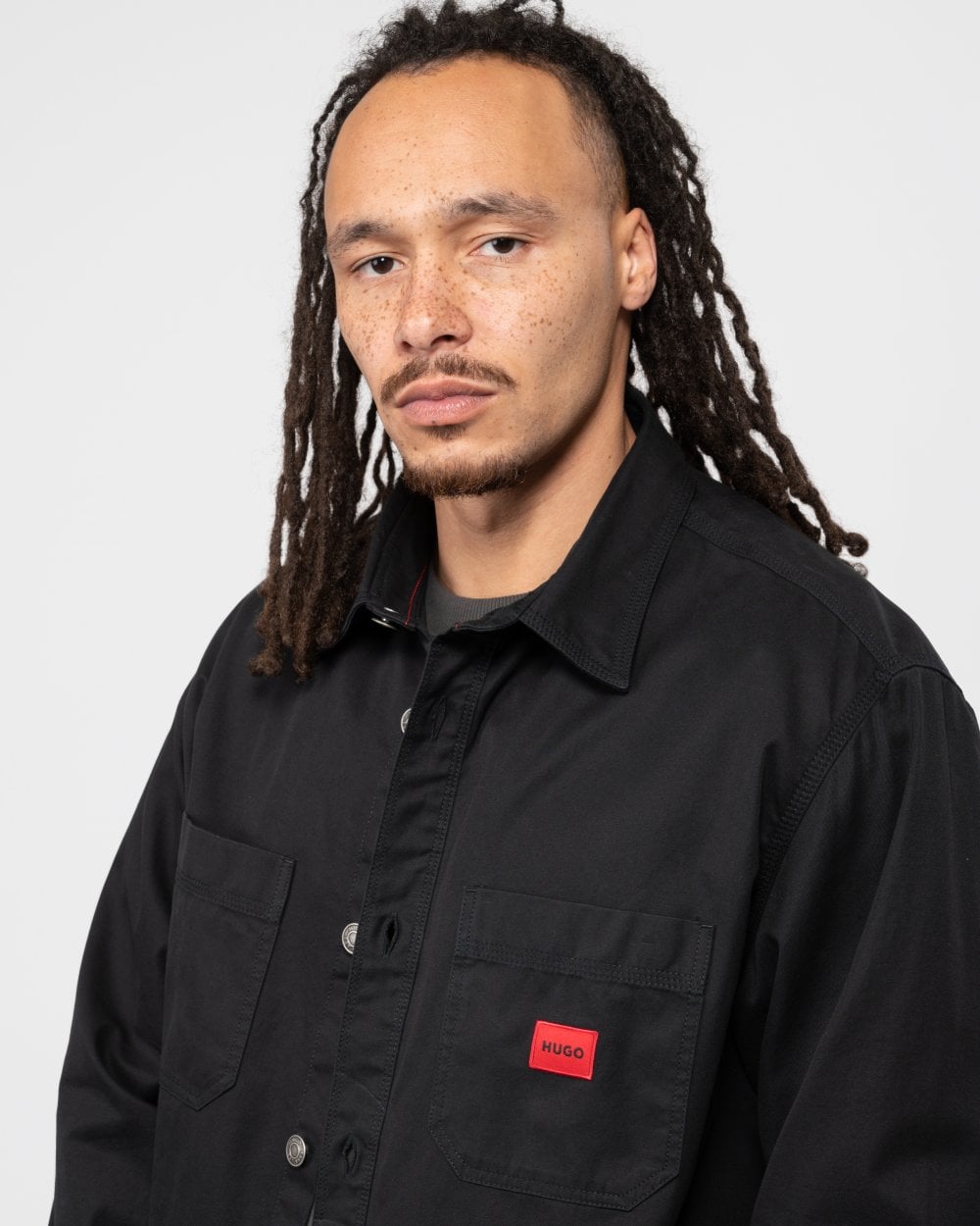 HUGO HUGO Erato Mens Long Sleeve Label Logo Shirt