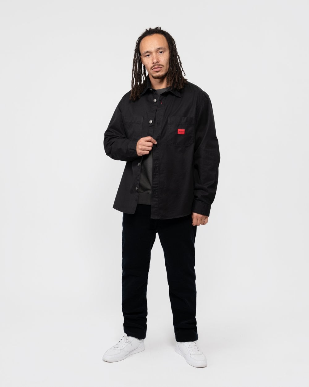 HUGO HUGO Erato Mens Long Sleeve Label Logo Shirt