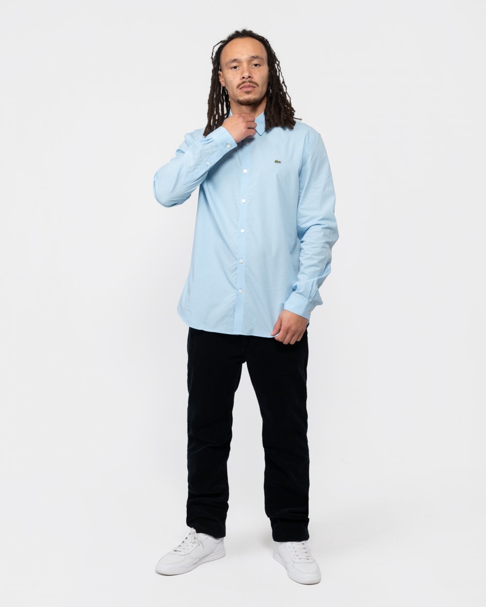 Lacoste Mens Long Sleeve City Shirt - Overview Blue HBP