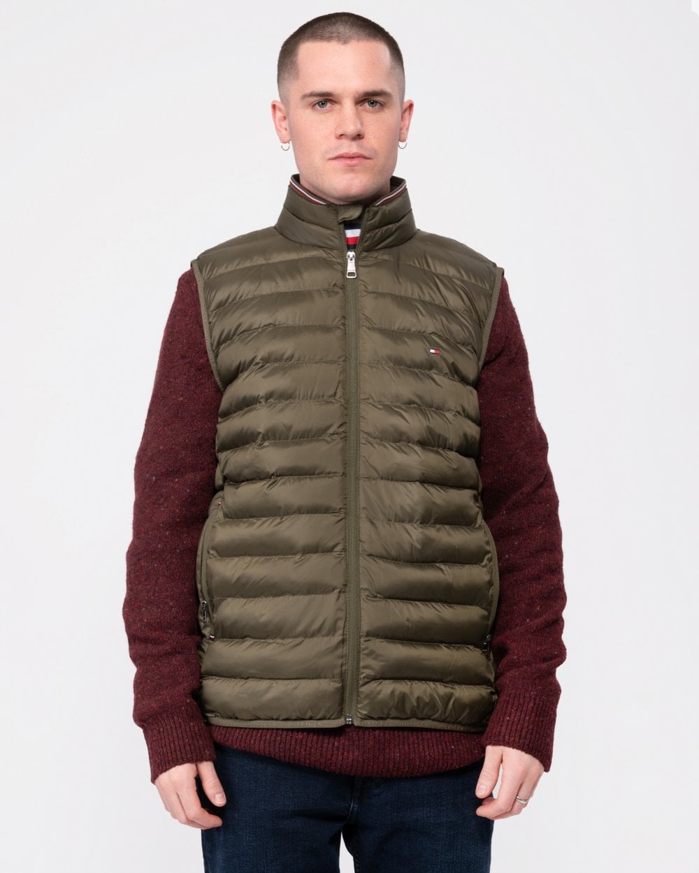 Tommy Hilfiger Core Packable Mens Circular Gilet - Army Green