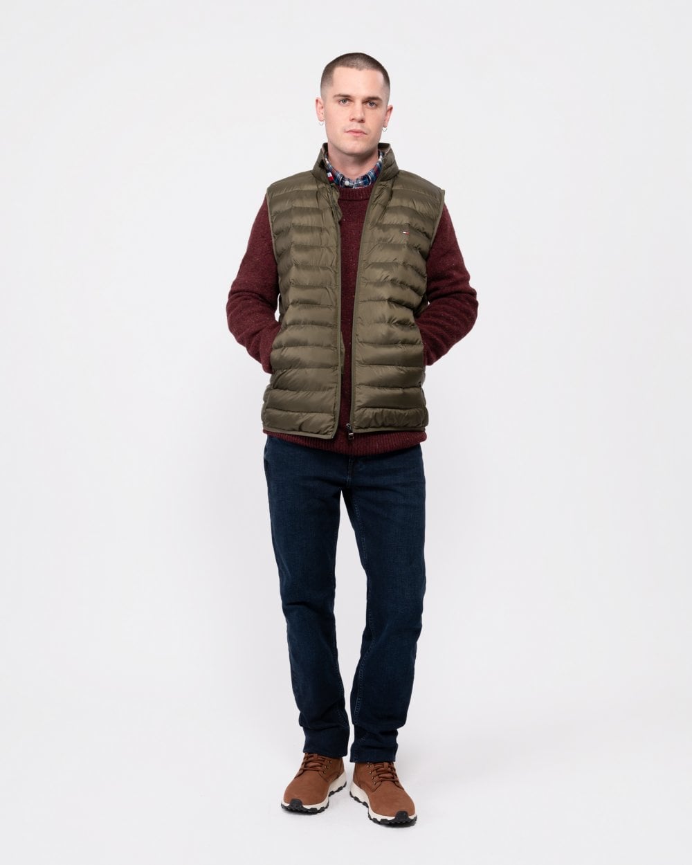 Tommy Hilfiger Core Packable Mens Circular Gilet - Army Green