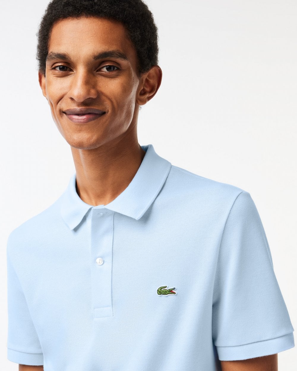 Lacoste Mens Original L.12.12 Slim Fit Petit Piqué Cotton Polo Shirt - Light Blue t01