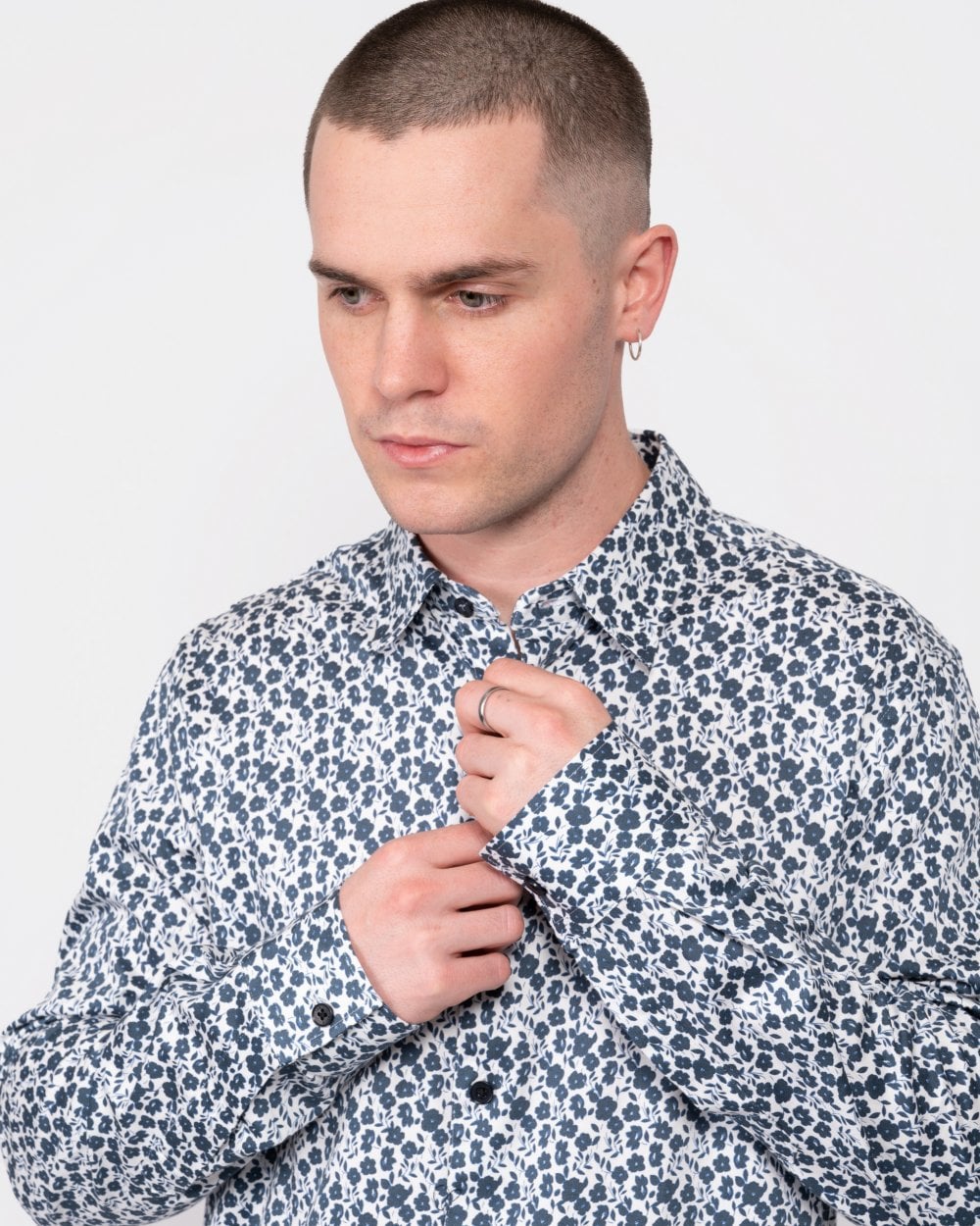 Ted Baker Capua Mens Long Sleeve Small Floral Shirt