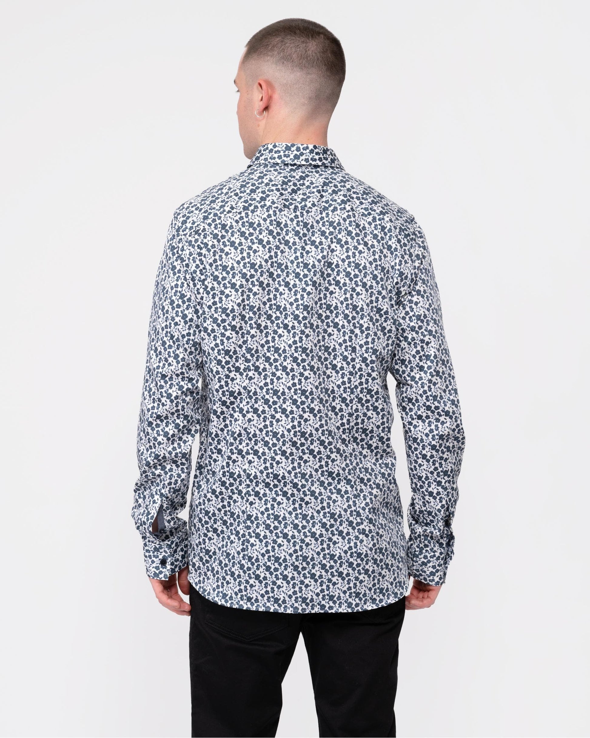 Ted Baker Capua Mens Long Sleeve Small Floral Shirt