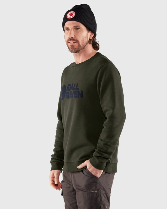Fjallraven Logo Mens Sweatshirt - Deep Forest 662 - CHO - Designer Mens Sweatshirts