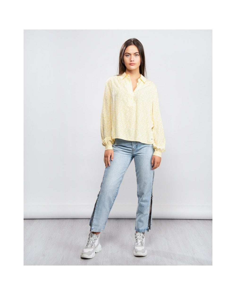 Tommy Hilfiger Danee Half Placket Floral Pattern Blouse