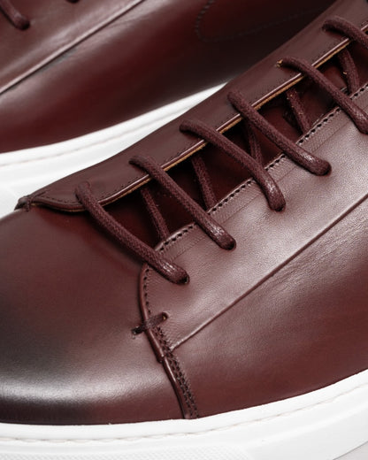 Oliver Sweeney Sirolo Mens Calf Leather Lightweight Trainers - Burgundy