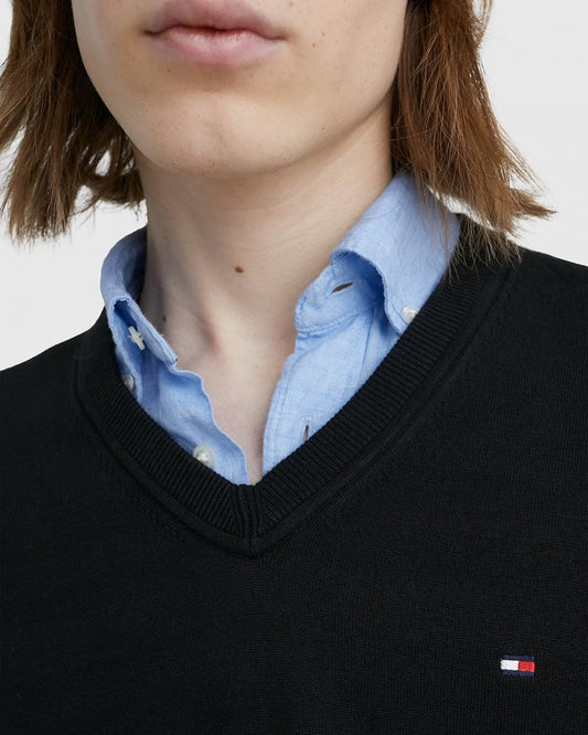 Tommy Hilfiger 1985 V-Neck Mens Sweatshirt - Black
